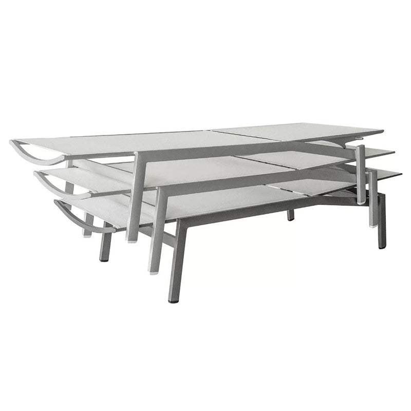 Reposera Maui Blanca Estructura Gris